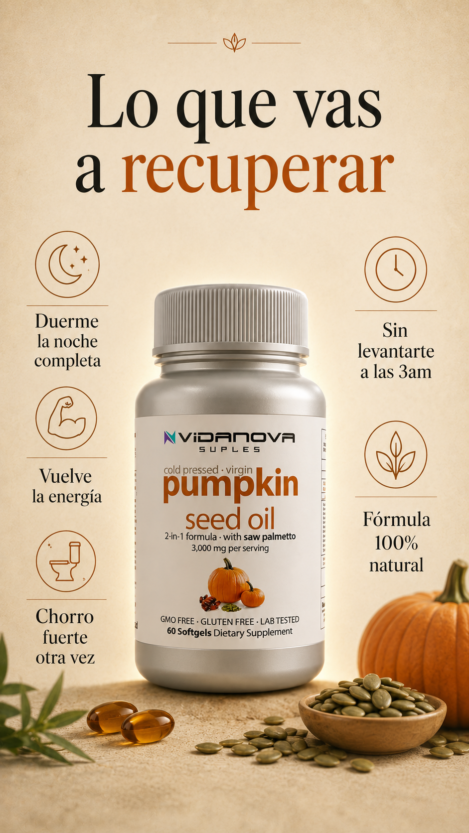 ACEITE DE SEMILLA DE ZAPALLO - PROTECCIÓN NATURAL PARA TU PRÓSTATA