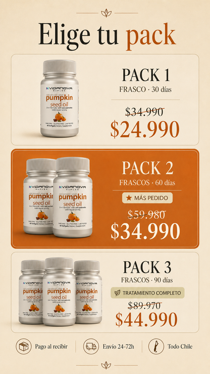 ACEITE DE SEMILLA DE ZAPALLO - PROTECCIÓN NATURAL PARA TU PRÓSTATA
